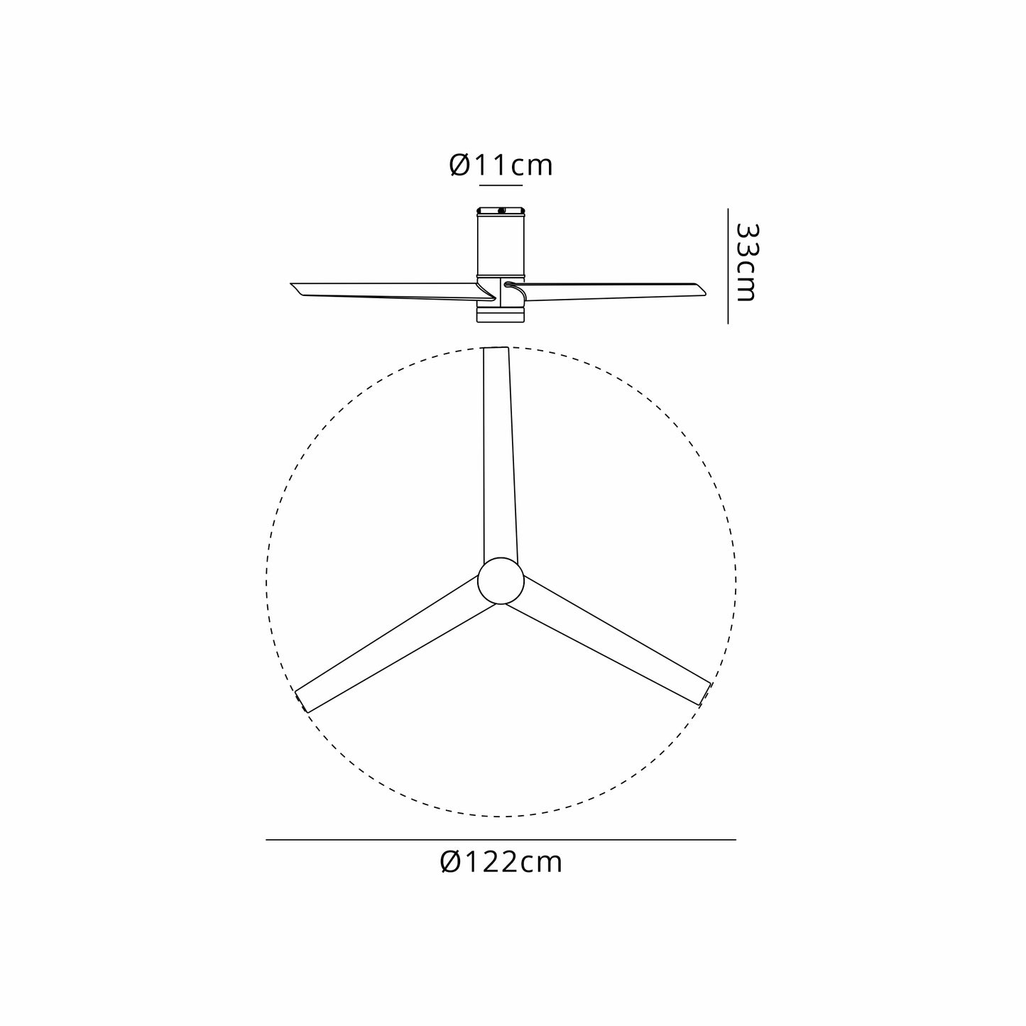 Ceiling fan with light Up Down 1.2m 45W LED Dimmable Ceiling Light With Built-In 35W DC Fan, 2700-5000K Remote Control, 4950lm, White, 5yrs Warranty