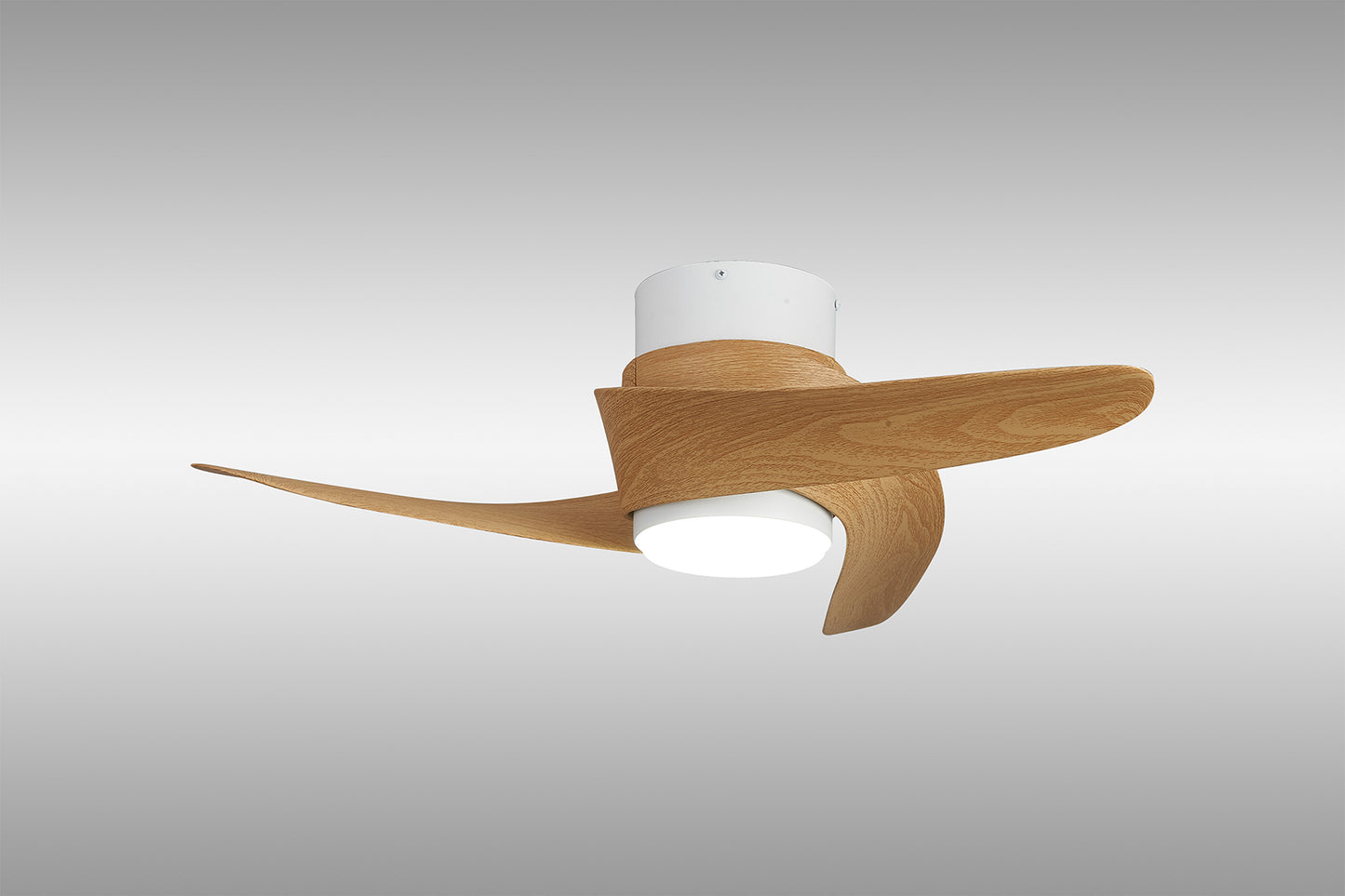 Mantra M9065 Groenland XS 79.5cm 30W LED Dimmable Ceiling Light With Built-In 24W DC Fan, 2700-5000K Remote Control, 2640lm, White-Wood 5yrs Warranty
