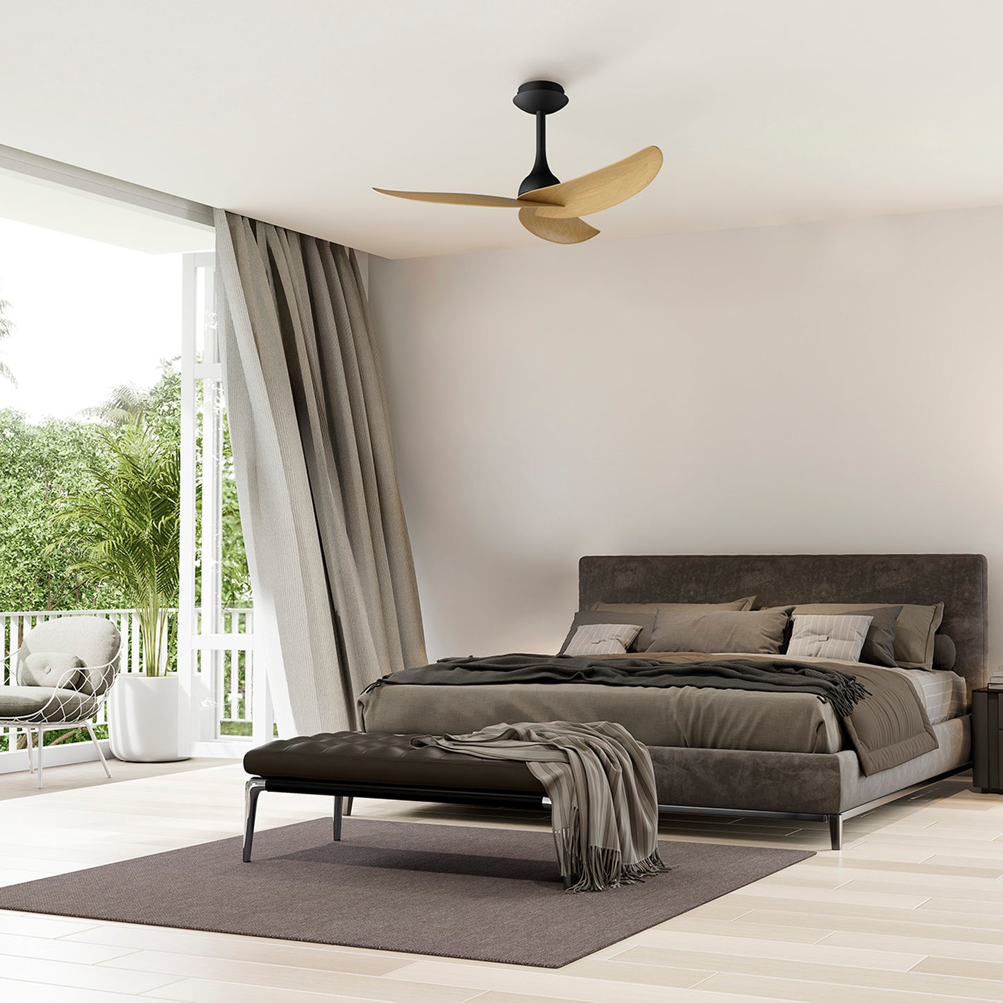 MANTRA M9041 Ipanema 1m 32W Three Blade Ceiling Fan, NO LIGHT,Remote Control, Wood/Black, 8yrs Warranty