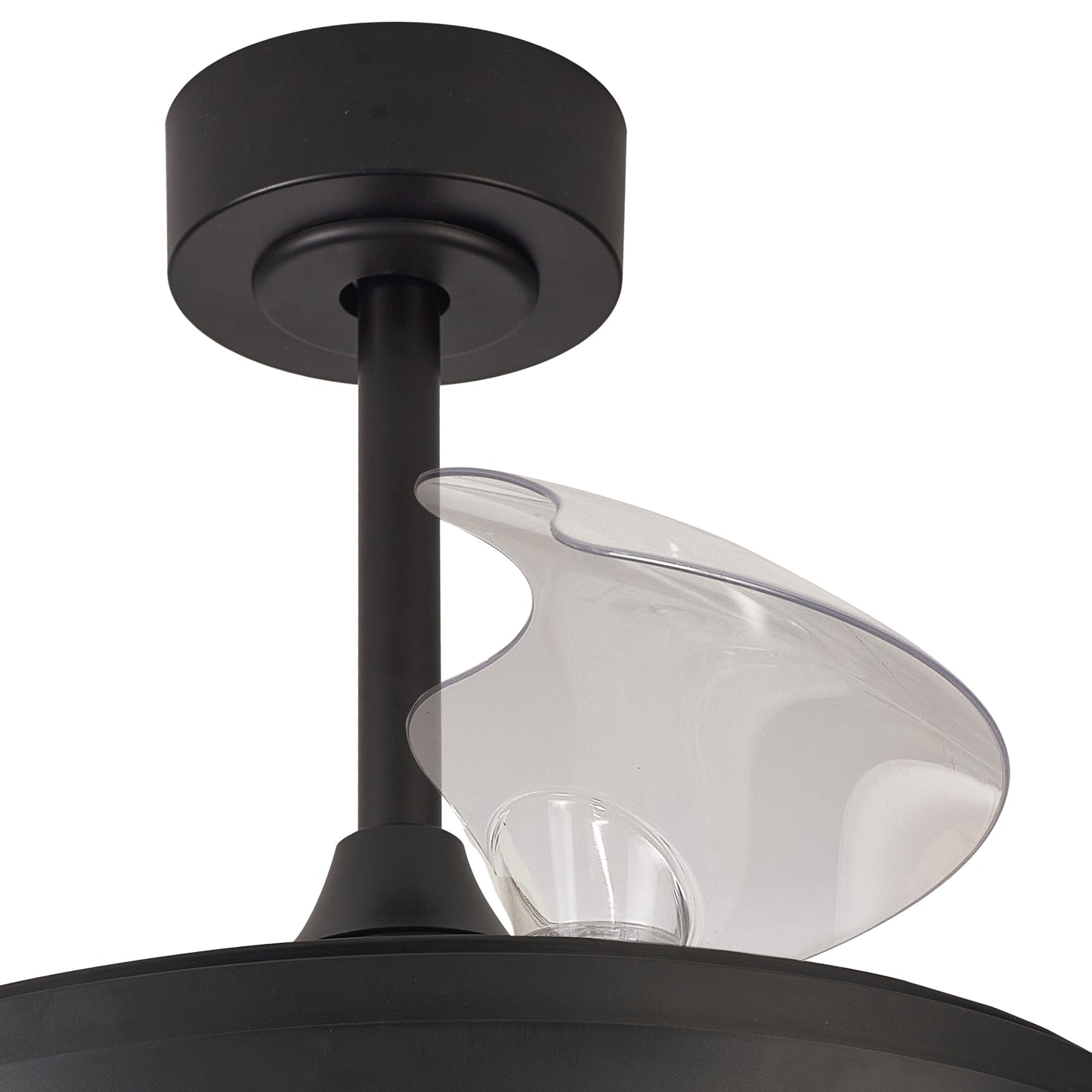 The MANTRA M8828 Mistral Black LED Ceiling Light by Ceiling Fans UK features a built-in 28W DC fan, 50W dimmable LED, remote control, and a sleek curved accent. Includes 5-year warranty for lasting peace of mind.