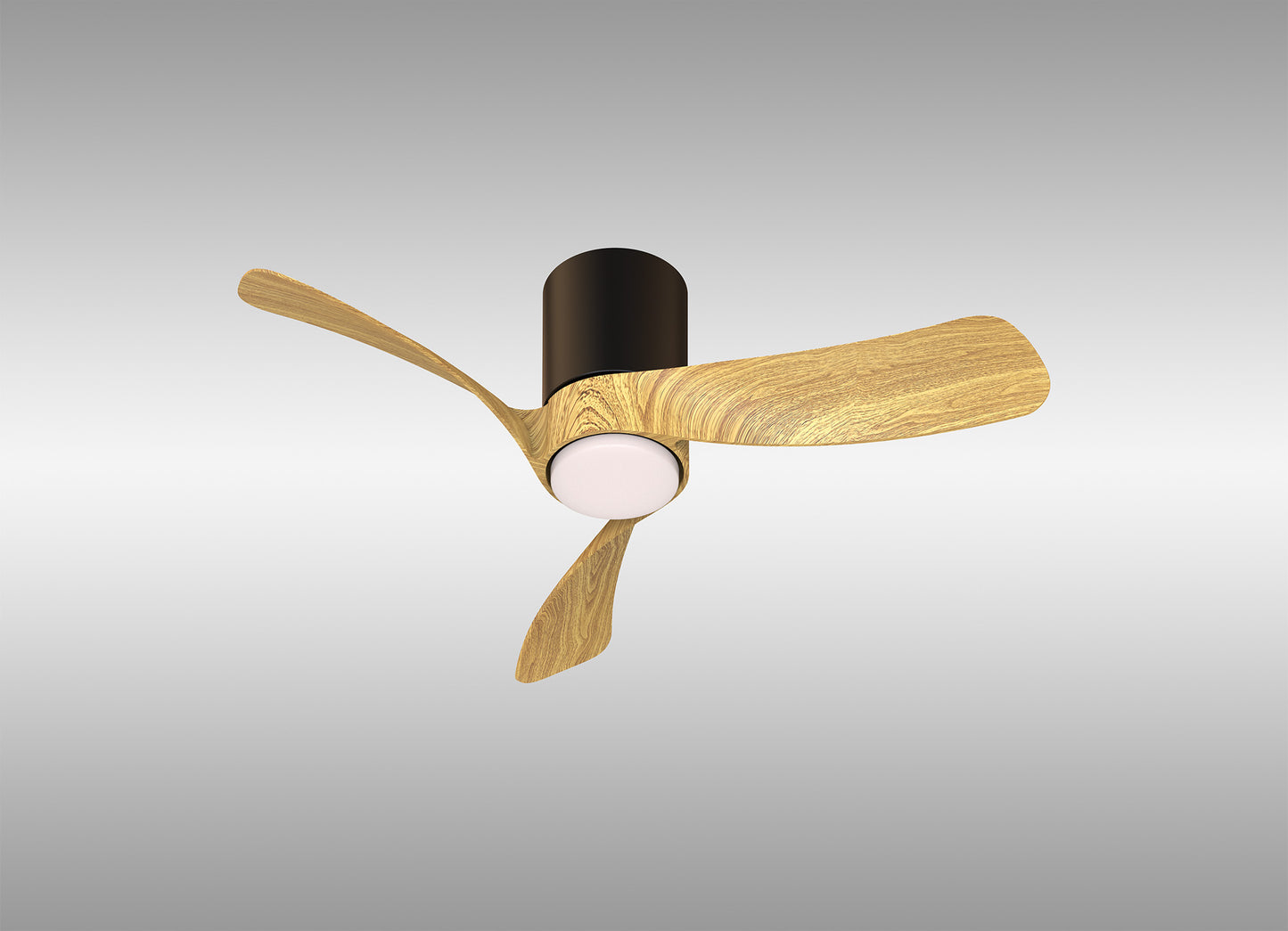 Mantra M9053 Nemo XS 72cm 18W LED Dimmable Ceiling Light With Built-In 26W DC Fan, 2700-5000K Remote Control, 2800lm, Black/Wood, 5yrs Warranty