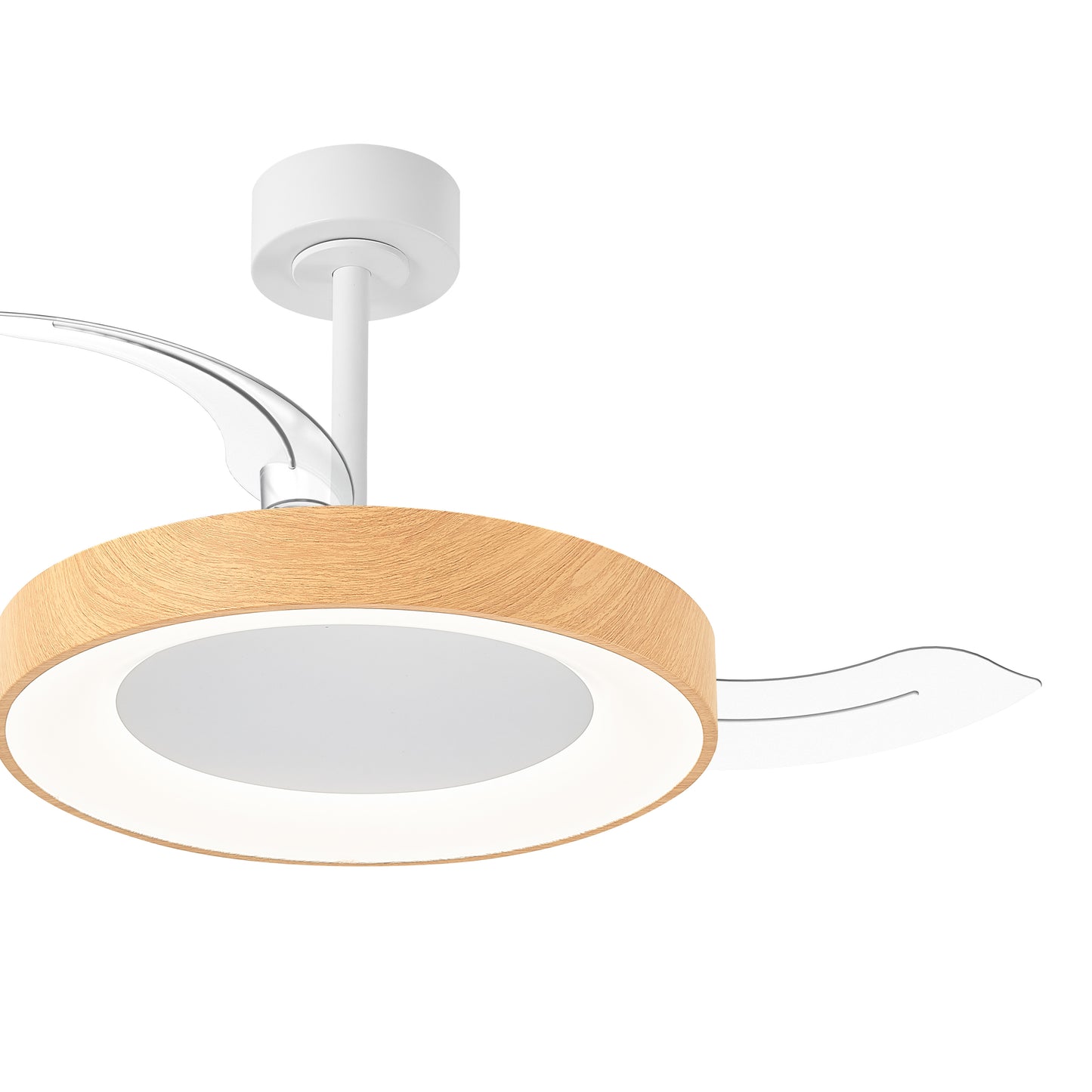 Mantra M9013 Niseko S Ceiling Fan with Light 40cm(closed) 910mm(open)45W LED Dimmable Ceiling Light With Built-In 25W DC Fan, 2700-5000K Remote Control, 5000lm, White/Wood, 5yrs Warranty