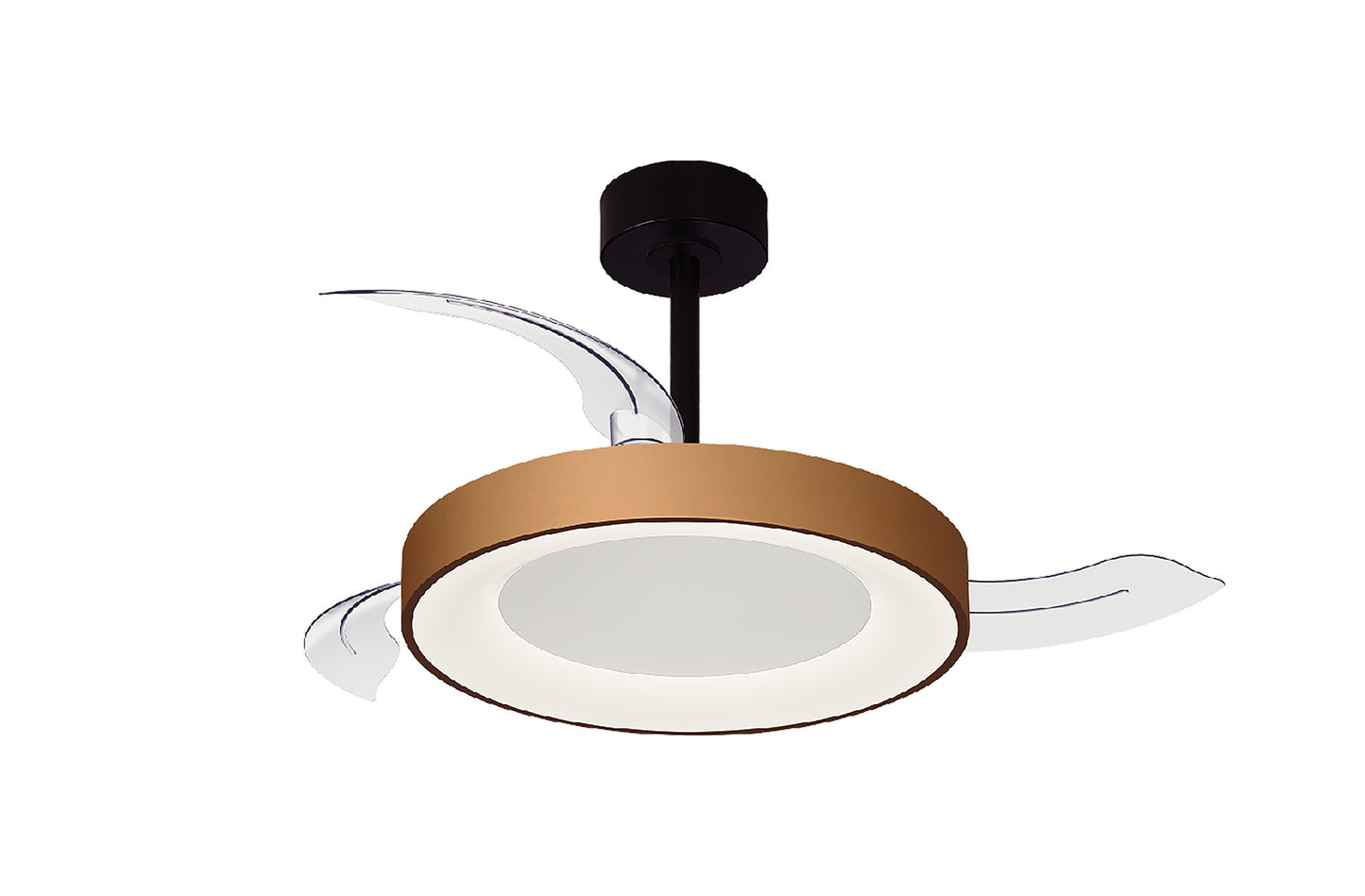 Mantra M9092 Niseko S Ceiling Fan with Light 40cm(closed) 910mm(open)45W LED Dimmable Ceiling Light With Built-In 25W DC Fan, 2700-5000K Remote Control, 5000lm, Gold/Wood, 5yrs Warranty