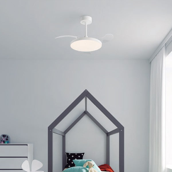 Mantra M9008 Slim Fan Mini 40cm(closed) 900mm(open) 45W LED Dimmable Ceiling fan with Light With Built-In 25W DC Fan, 2700-5000K Remote Control, 3150lm, White, 5yrs Warranty