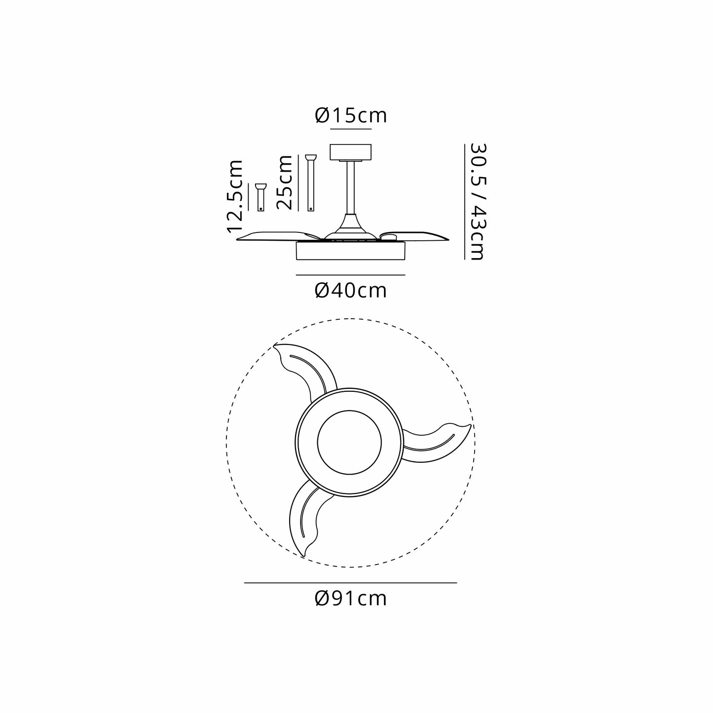 Mantra M9013 Niseko S Ceiling Fan with Light 40cm(closed) 910mm(open)45W LED Dimmable Ceiling Light With Built-In 25W DC Fan, 2700-5000K Remote Control, 5000lm, White/Wood, 5yrs Warranty