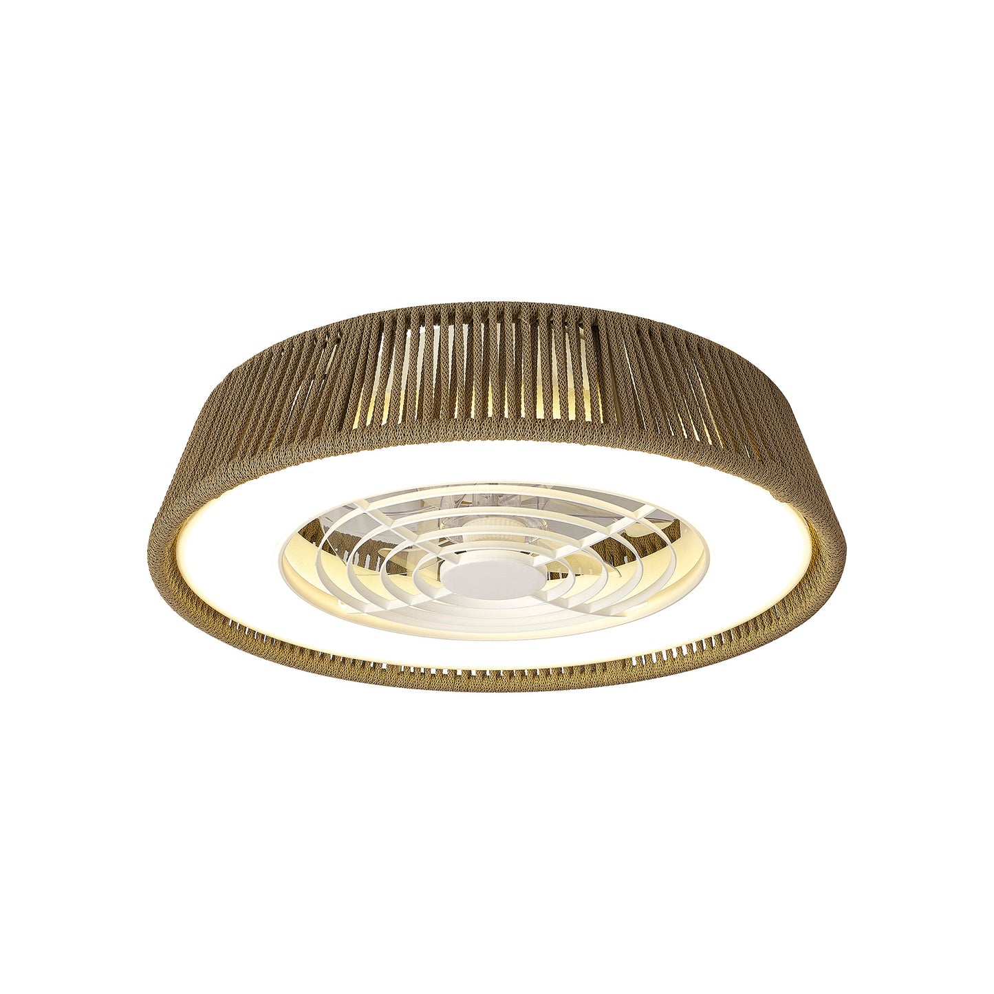 Polinesia Nautica Mini 57.5cm 55W LED Dimmable Ceiling Light With Built-In 25W DC Reversible Fan, Beige Oscu, 3800lm, 5yrs Warranty