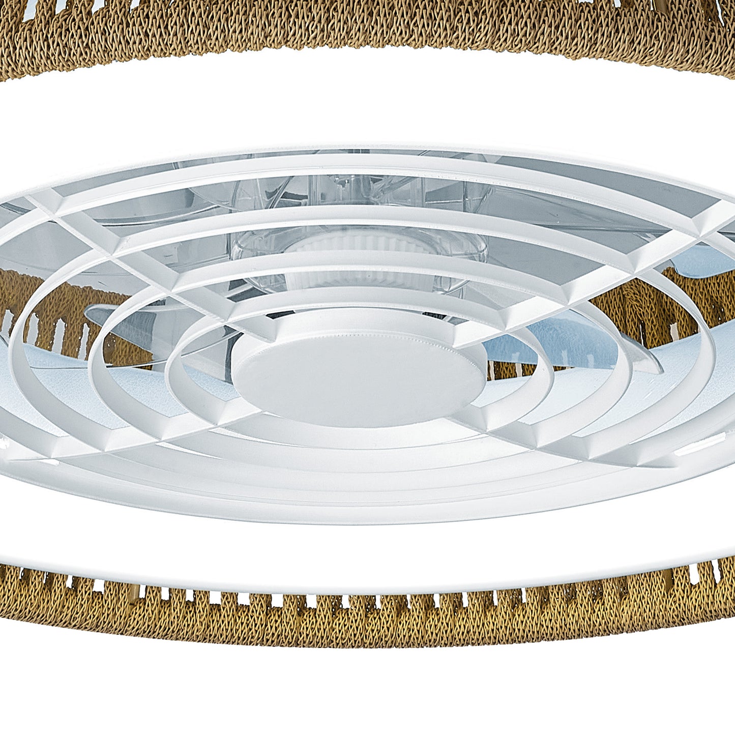 Polinesia Nautica Mini 57.5cm 55W LED Dimmable Ceiling Light With Built-In 25W DC Reversible Fan, Beige Oscu, 3800lm, 5yrs Warranty