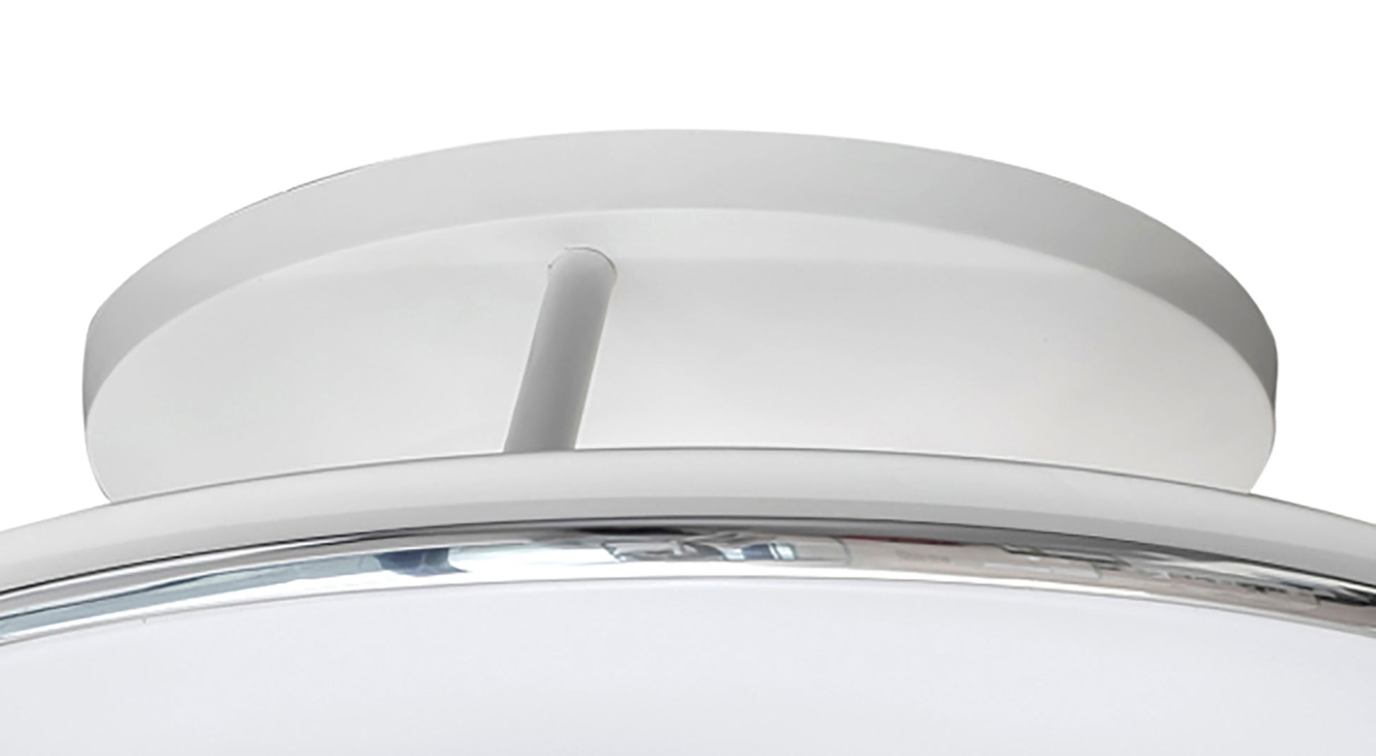 Close-up of the Ceiling Fans UK M7493 Alisio Mini White Ceiling Fan with Light—52.5cm, 70W LED dimmable light, built-in 30W DC reversible fan, 4900lm output and white finish. Sleek design includes remote control for effortless adjustments.