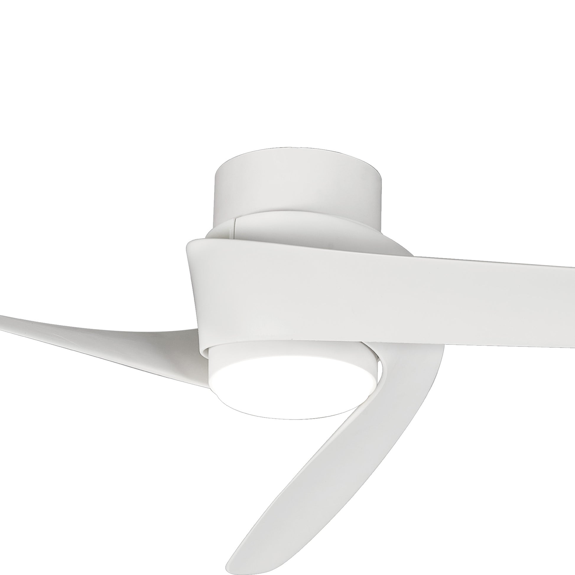 The MANTRA M8708 Groenland by Ceiling Fans UK is a modern white 122cm ceiling fan with two curved blades, integrated 24W dimmable LED (1700lm), built-in 30W DC fan, remote and APP control, and comes with a 5-year warranty.