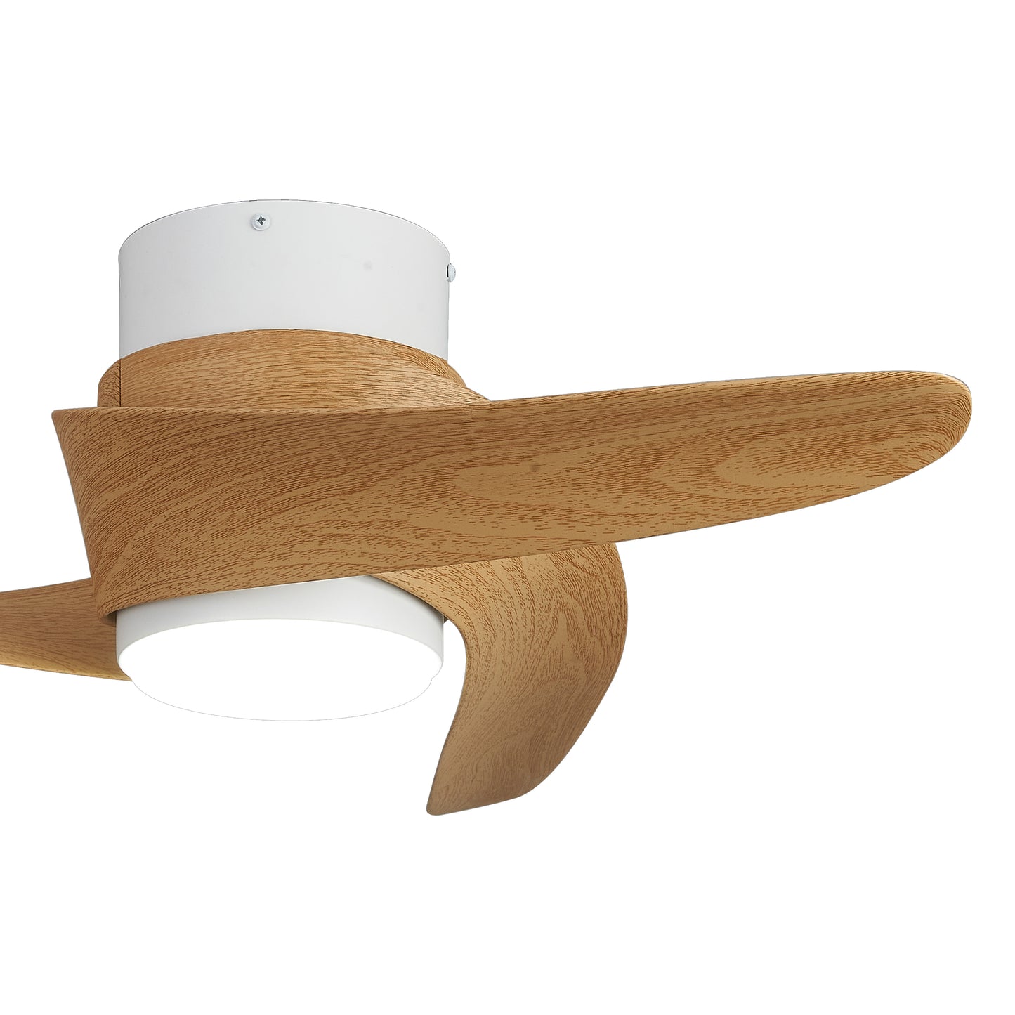 Mantra M9065 Groenland XS 79.5cm 30W LED Dimmable Ceiling Light With Built-In 24W DC Fan, 2700-5000K Remote Control, 2640lm, White-Wood 5yrs Warranty