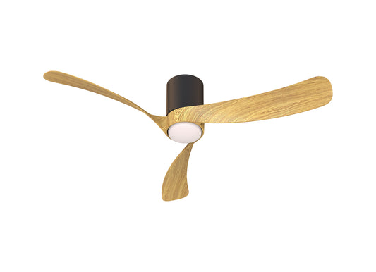 Mantra M9047 Nemo M 1.2m 24W LED Dimmable Ceiling Light With Built-In 32W DC Fan, 2700-5000K Remote Control, 3200lm, Black/Wood