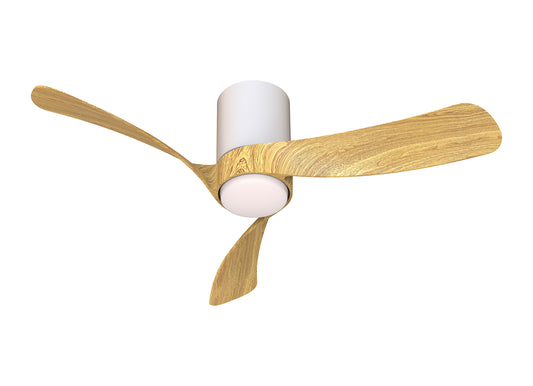 Mantra M9051 Nemo S 97cm 24W LED Dimmable Ceiling Light With Built-In 30W DC Fan, 2700-5000K Remote Control, 3200lm, White/Wood, 5yrs Warranty