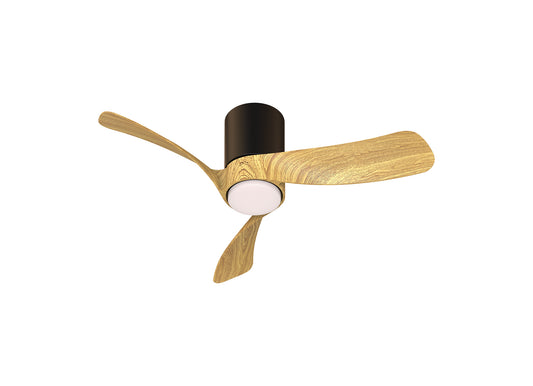 Mantra M9053 Nemo XS 72cm 18W LED Dimmable Ceiling Light With Built-In 26W DC Fan, 2700-5000K Remote Control, 2800lm, Black/Wood, 5yrs Warranty