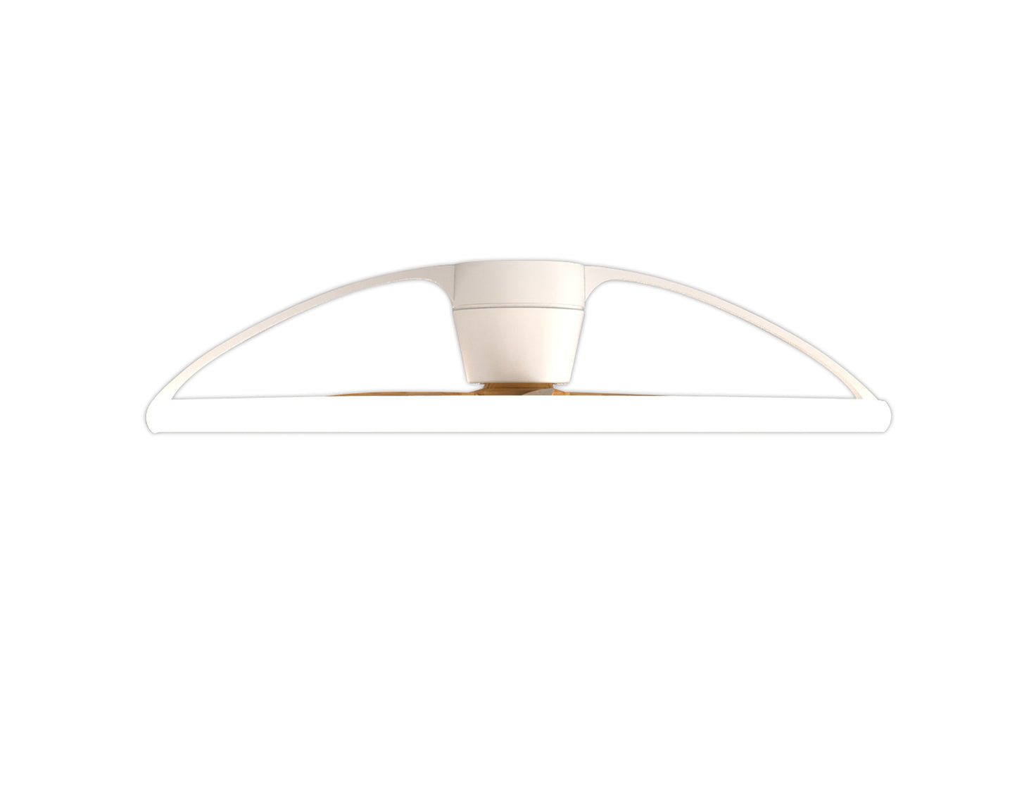 The Ceiling Fans UK MANTRA M7532 Nepal 105cm white/beech ceiling fan features a slim, circular blade design, 75W dimmable 7200lm LED light, reversible 35W DC motor, remote control, and Alexa/Google voice/app compatibility.