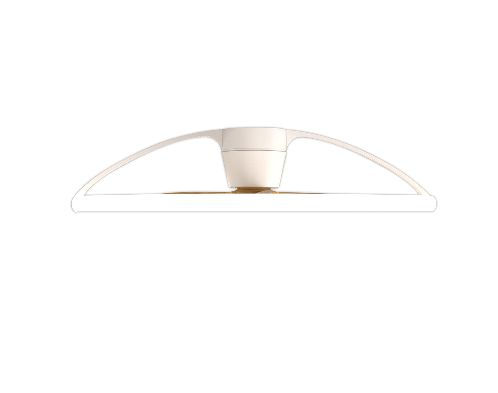 The Ceiling Fans UK MANTRA M7532 Nepal 105cm white/beech ceiling fan features a slim, circular blade design, 75W dimmable 7200lm LED light, reversible 35W DC motor, remote control, and Alexa/Google voice/app compatibility.