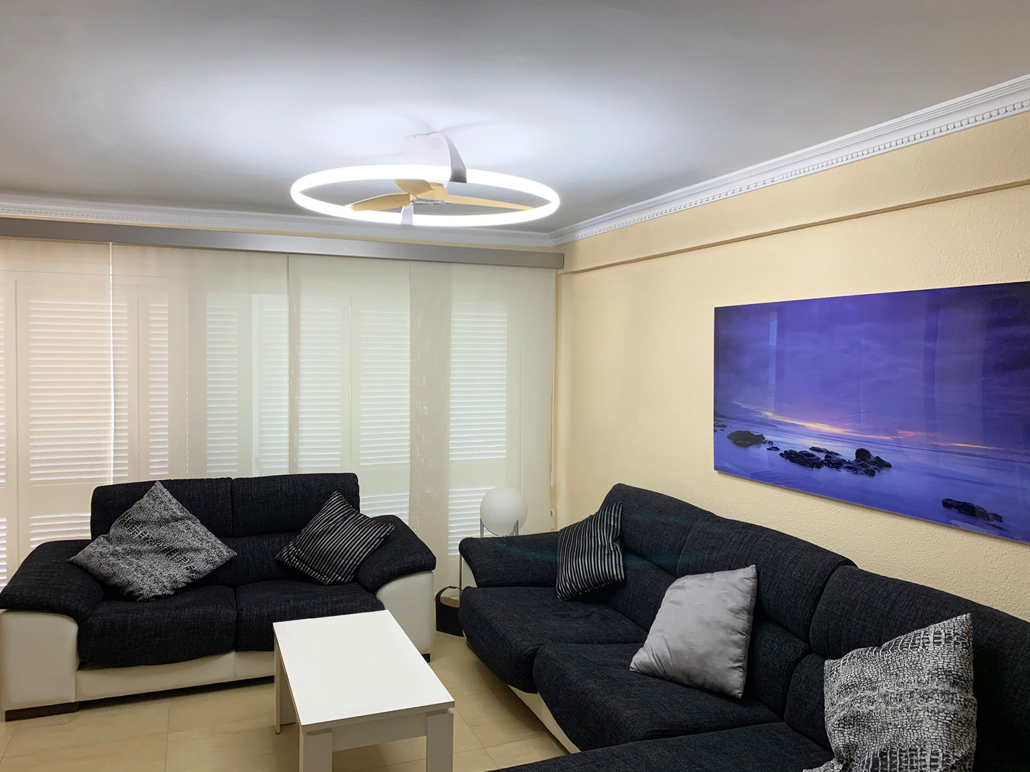 MANTRA M7532 Nepal White/Beech Ceiling Fan with light 105cm 75W LED Dimmable Light With Built-In 35W DC Reversible Fan, Finish c/w Remote Control, APP & Alexa/Google Voice Control, 7200lm