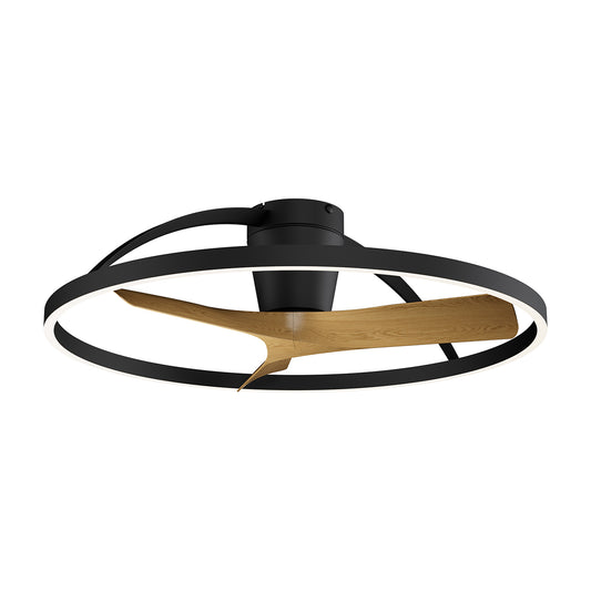 Mantra M9044 Nepal II 75cm 32W LED Dimmable Light With Built-In 32W DC Reversible Fan, Black/Wood Finish c/w Remote Control, 4000lm, 5yrs Warranty