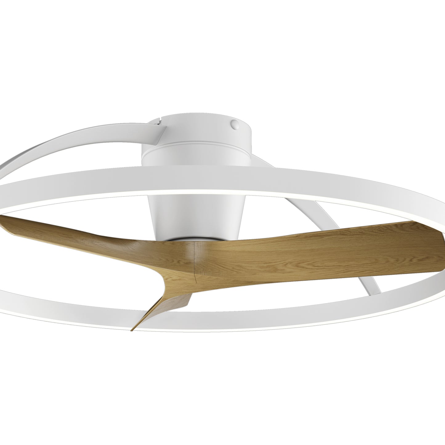 Mantra M9045 Nepal II 75cm 32W LED Dimmable Light With Built-In 32W DC Reversible Fan, White/Wood Finish c/w Remote Control, 4000lm, 5yrs Warranty