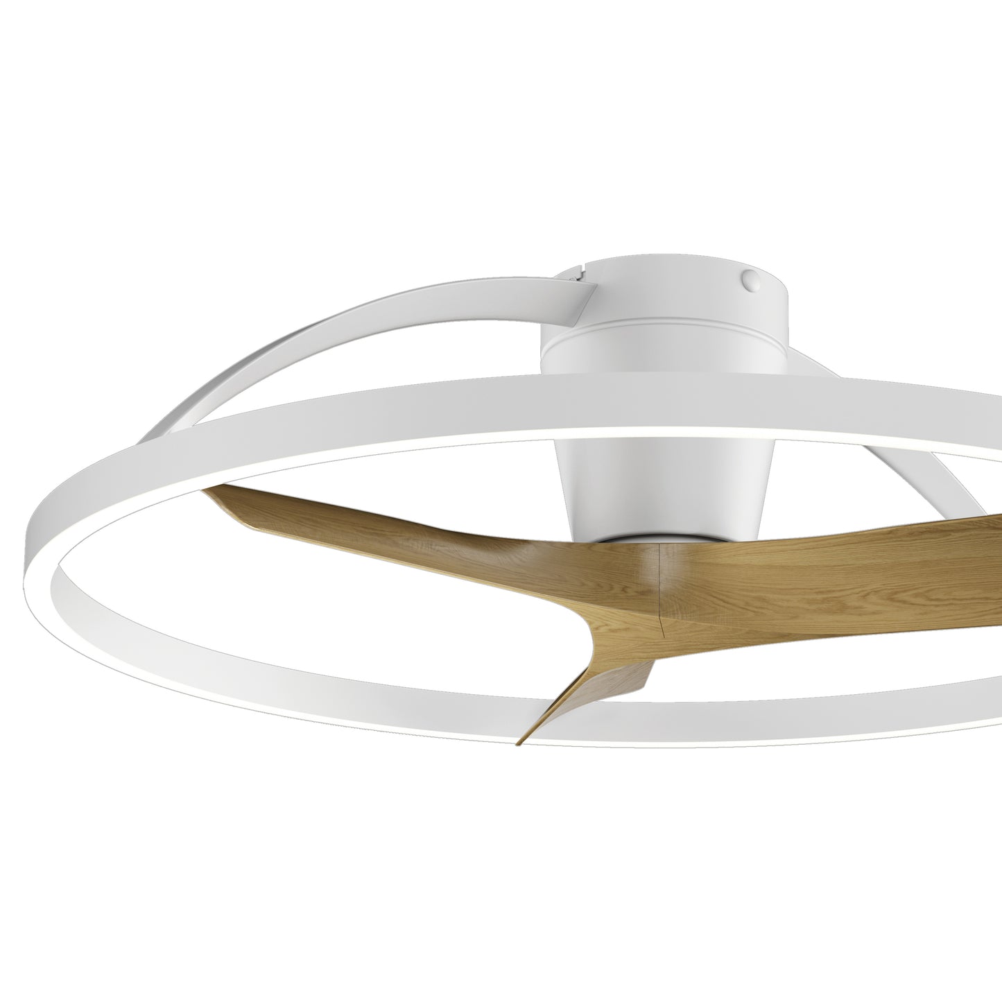 Mantra M9045 Nepal II 75cm 32W LED Dimmable Light With Built-In 32W DC Reversible Fan, White/Wood Finish c/w Remote Control, 4000lm, 5yrs Warranty