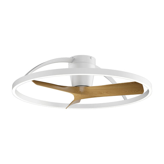 Mantra M9045 Nepal II 75cm 32W LED Dimmable Light With Built-In 32W DC Reversible Fan, White/Wood Finish c/w Remote Control, 4000lm, 5yrs Warranty