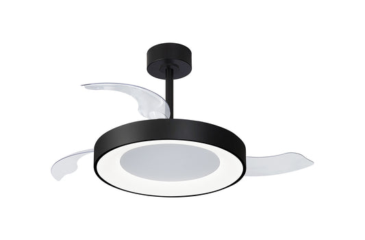 Niseko Black Ceiling Fan with Light M 49cm(CLOSED)1060MM(OPEN) 50W LED Dimmable Ceiling Light With Built-In 30W DC Fan, 2700-5000K Remote Control, 5500lm, White, 5yrs Warranty