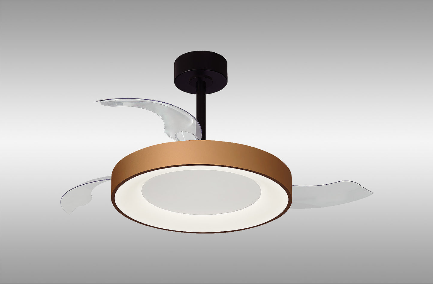 Mantra M9091 Niseko M Ceiling Fan with Light 49cm(CLOSED)1060MM(OPEN) 50W LED Dimmable Ceiling Light With Built-In 30W DC Fan, 2700-5000K Remote Control, 5500lm, Gold/Black, 5yrs Warranty