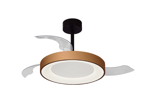Niseko Ceiling Fan with Light M 49cm(CLOSED)1060MM(OPEN) 50W LED Dimmable Ceiling Light With Built-In 30W DC Fan, 2700-5000K Remote Control, 5500lm, Gold/Black, 5yrs Warranty