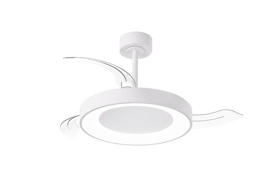 Niseko S Ceiling Fan with Light 40cm(closed) 910mm(open)45W LED Dimmable Ceiling Light With Built-In 25W DC Fan, 2700-5000K Remote Control, 5000lm, White, 5yrs Warranty