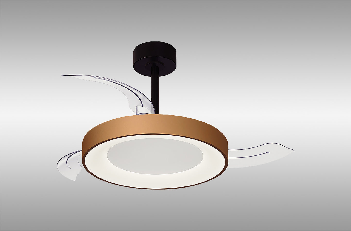 Mantra M9092 Niseko S Ceiling Fan with Light 40cm(closed) 910mm(open)45W LED Dimmable Ceiling Light With Built-In 25W DC Fan, 2700-5000K Remote Control, 5000lm, Gold/Wood, 5yrs Warranty