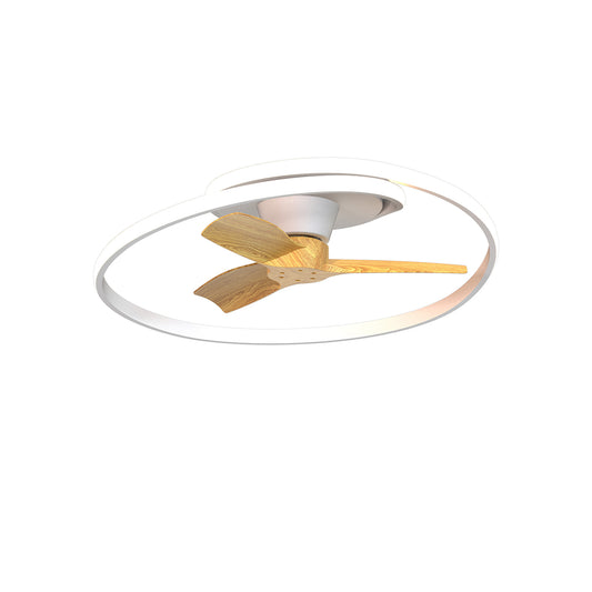 The Ocean White/Wood Ceiling Fan with Light by Ceiling Fans UK blends a sleek white structure with wooden elements, offering a minimalist design. This 78cm ceiling fan doubles as a light fixture, featuring a 60W LED dimmable ceiling light and a built-in 35W DC reversible fan. Its modern aesthetic is enhanced by the contrast between the contemporary circular white frame and the natural wooden blades, making it an ideal addition to any stylish interior.