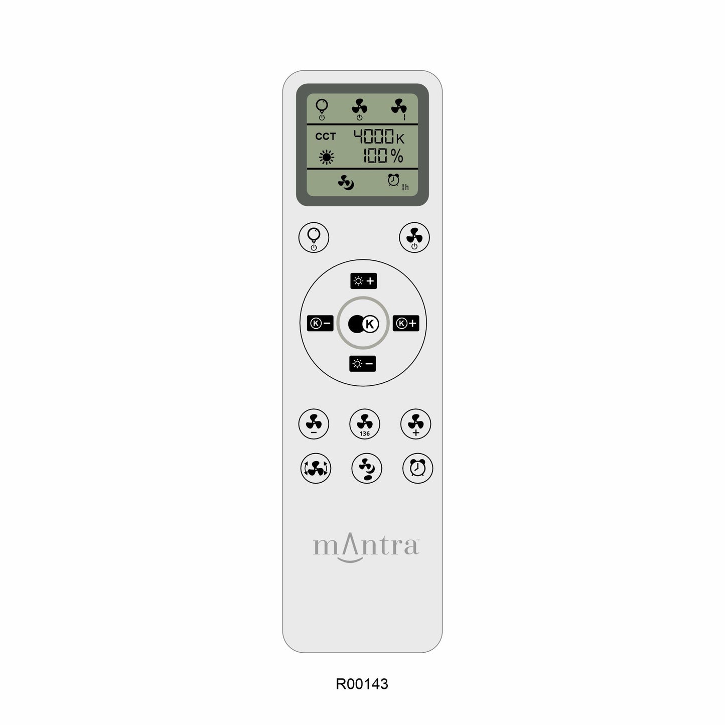 Mantra M9050 Nemo S 97cm 24W LED Dimmable Ceiling Light With Built-In 30W DC Fan, 2700-5000K Remote Control, 3200lm, Black/Wood