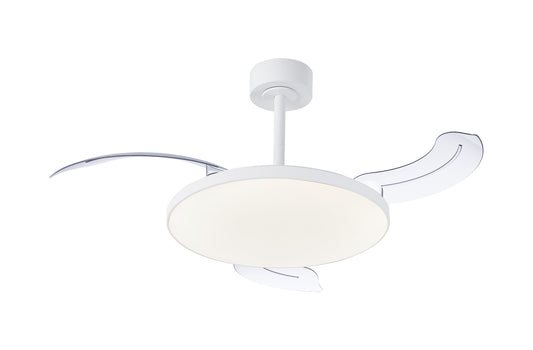 Mantra M9008 Slim Fan Mini 40cm(closed) 900mm(open) 45W LED Dimmable Ceiling fan with Light With Built-In 25W DC Fan, 2700-5000K Remote Control, 3150lm, White, 5yrs Warranty