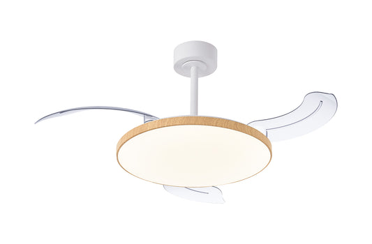 Mantra M9009 Slim Fan Mini 40cm(closed) 900mm(open) 45W LED Dimmable Ceiling fan with Light With Built-In 25W DC Fan, 2700-5000K Remote Control, 3150lm, Wood, 5yrs Warranty